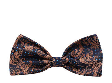Navy Blue & Orange Paisley
